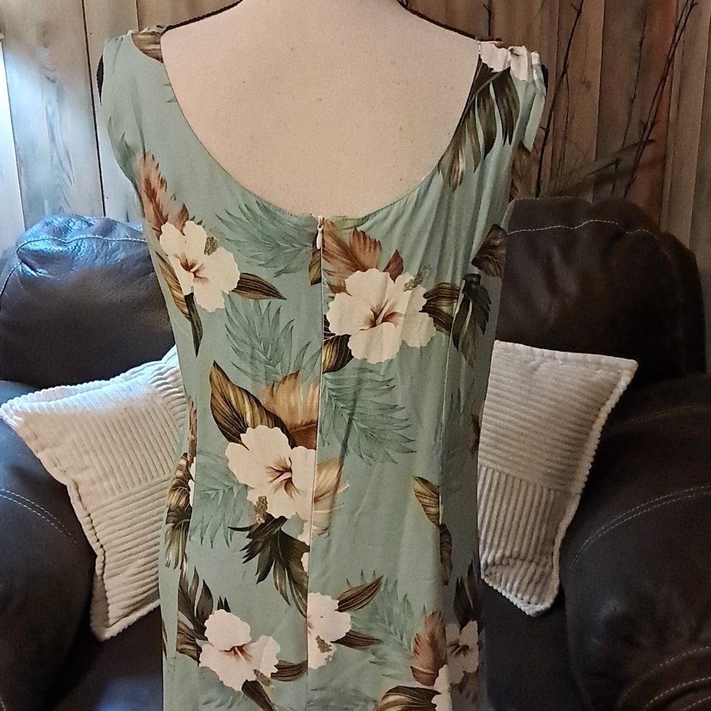 Paradise Bay Long Dress Women Size L Tropical Floral Print Vacay Hawaiian - Picture 5 of 8
